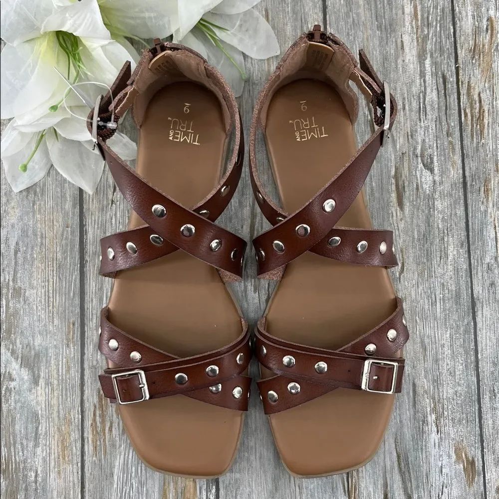 Women's Studded Gladiator Sandals Shoes Size 9